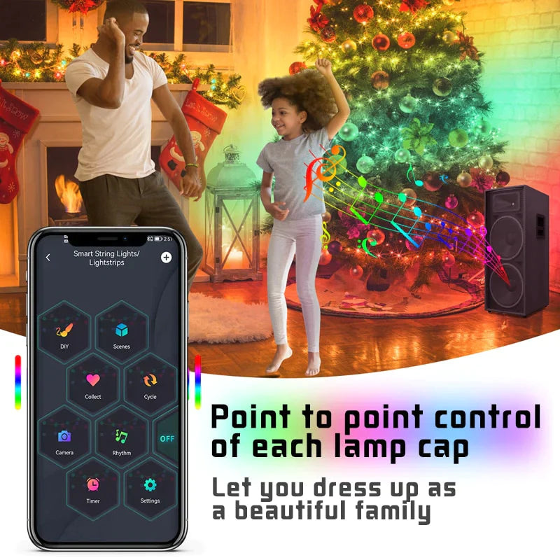 🎄🎄🌟Christmas Tree RGB Lights Smart Bluetooth Control